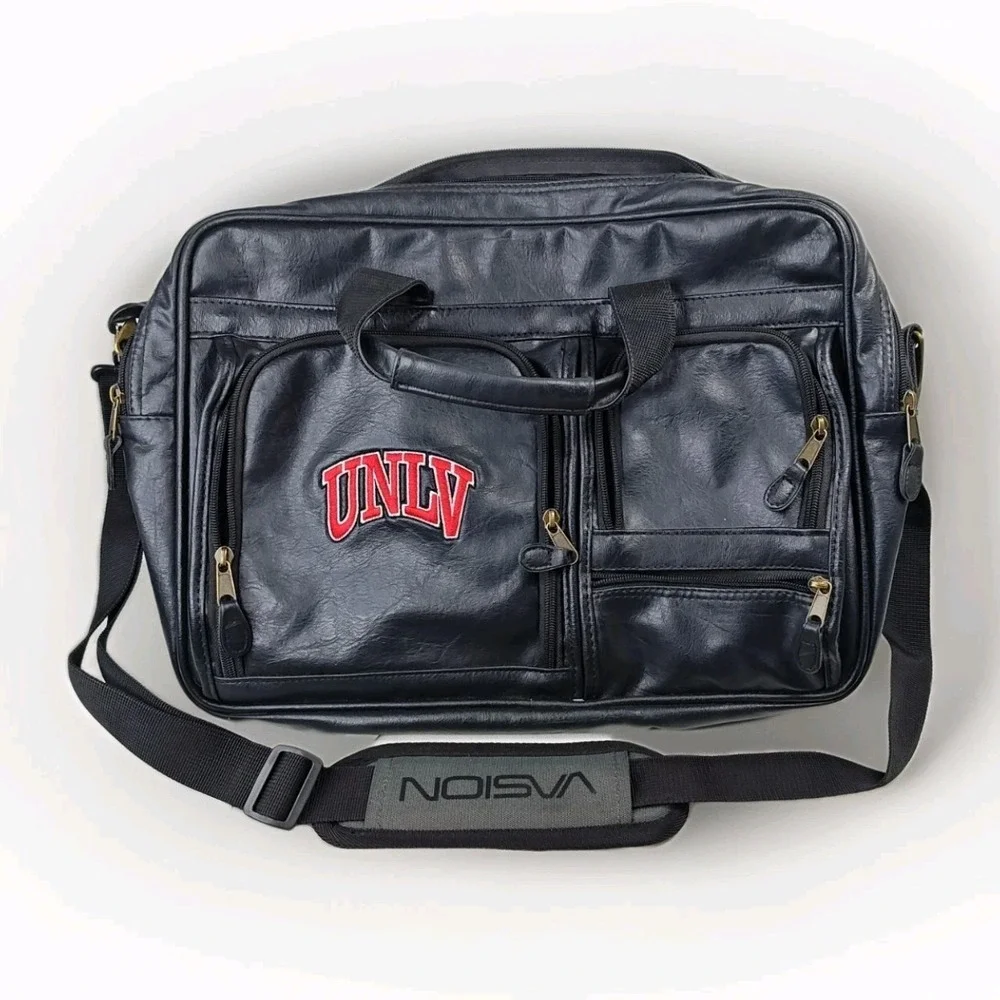 UNLV Mercury Luggage Black Briefcase Embroidered Logo Multi Pocket Portfolio Bag